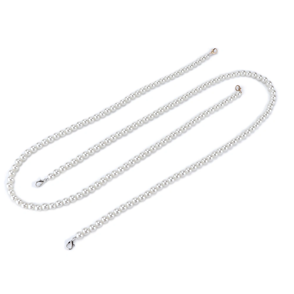 2Pcs Imitate Pearl Chain Strong Fashionable Simple Handbag Chains Accessories for Bag Mobile Phone Decoration1m