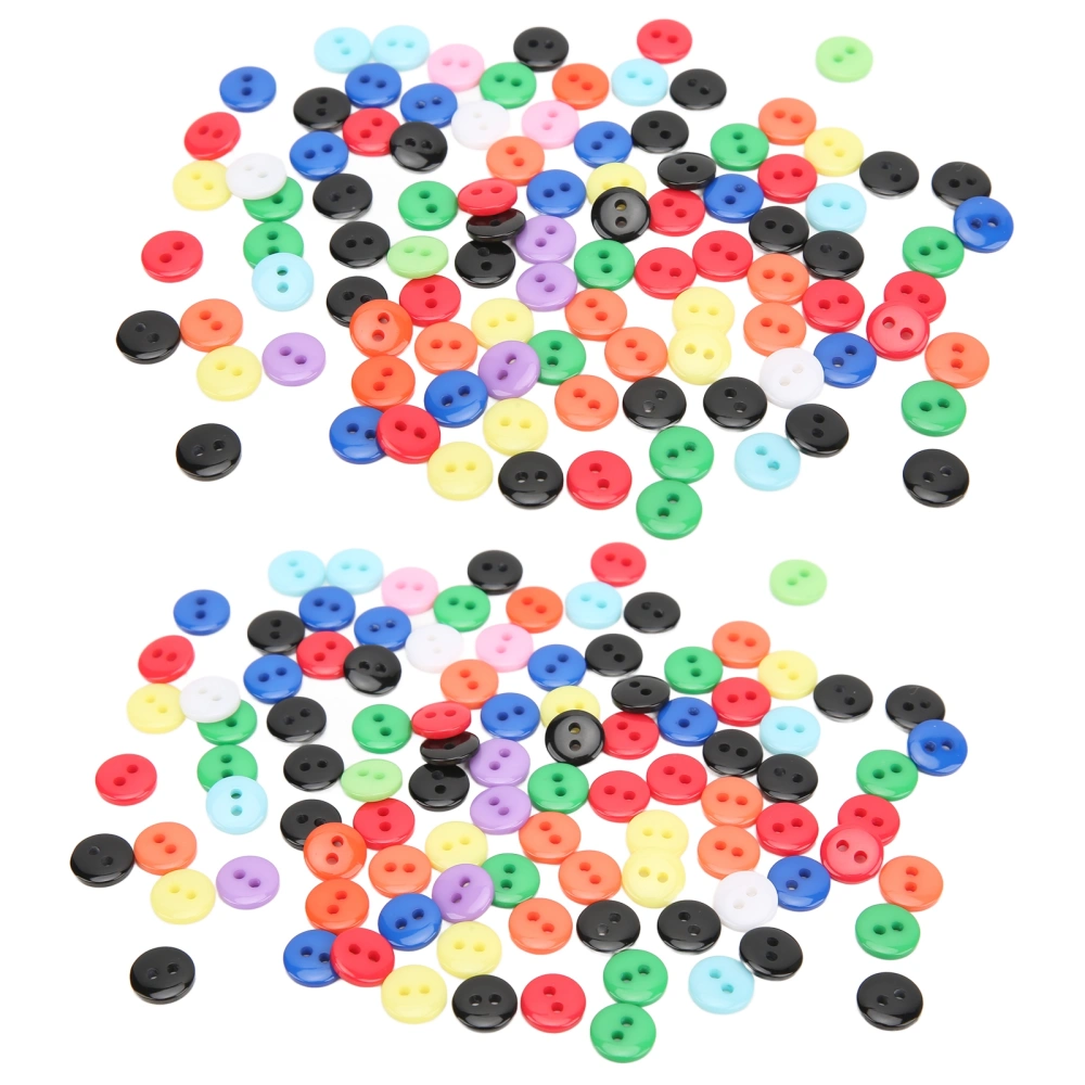 200pcs Sewing Buttons NonFading MultiColored Durable Clothing Accessories for Household(14L=9.0 MM )