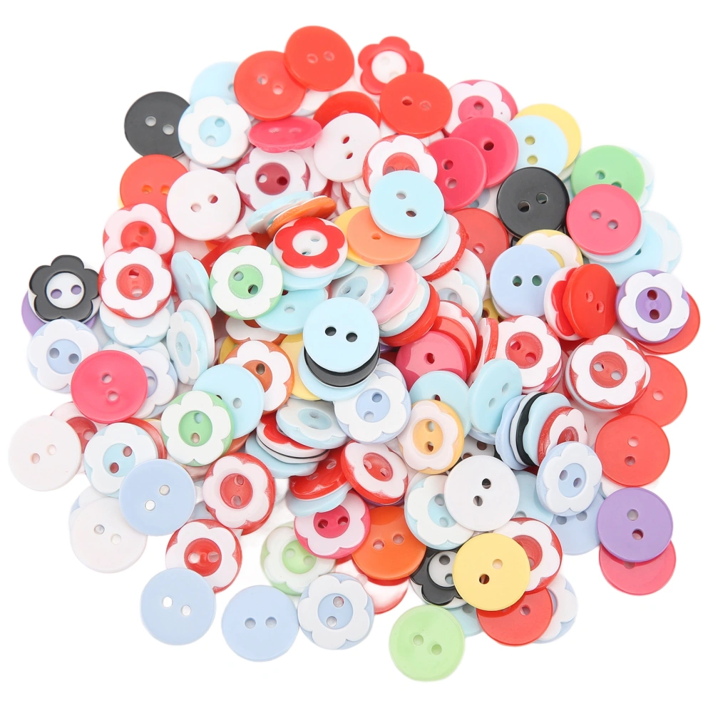 200 Pcs Mixed Color Resin Buttons 1.2cm Cute Rounded Edges Plastic Children Sweater Shirt Buckle