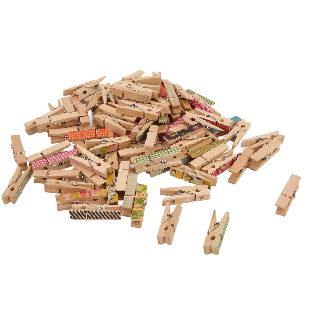 100Pcs Painted Wood Clothespin Fashion Unique Design Durable Detachable Painted Wooden Clip