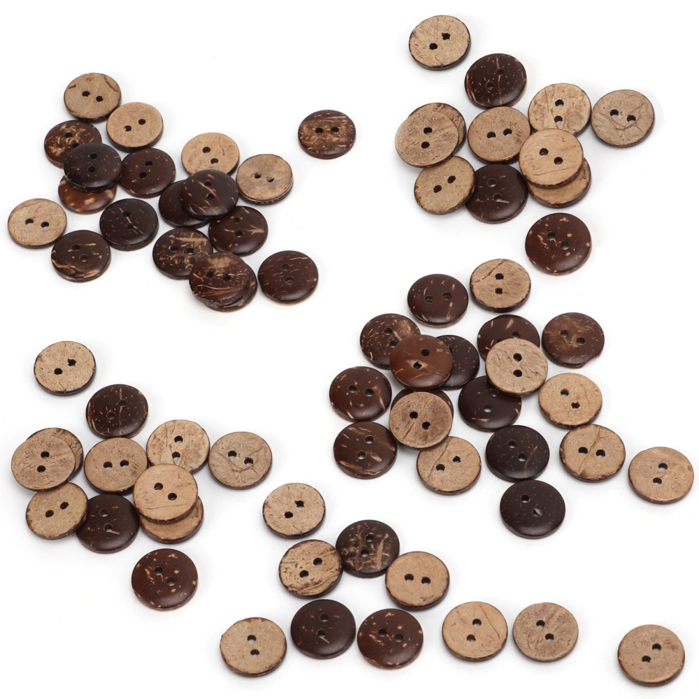 200Pcs Coconut Shell Buttons Non Toxic Safe Exquisite Craftsmanship Beautiful 2 Holes Button for Arts Crafts Decoration