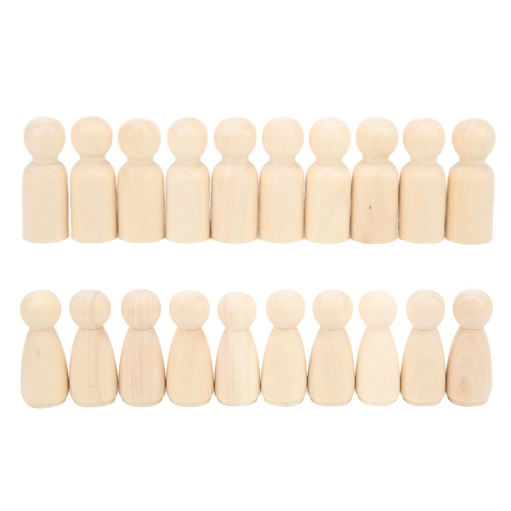 20pcs Wooden Pegs 55mm DIY HandMade Small Attractive Unfinished Crafts Doll for Ornaments