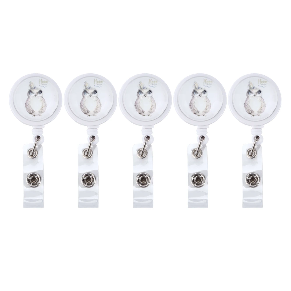 5Pcs Retractable Badge Holder Firmly Clamped Stylish Appearance Easily Use Badge Reels for Doctors Nurses StudentsPattern F