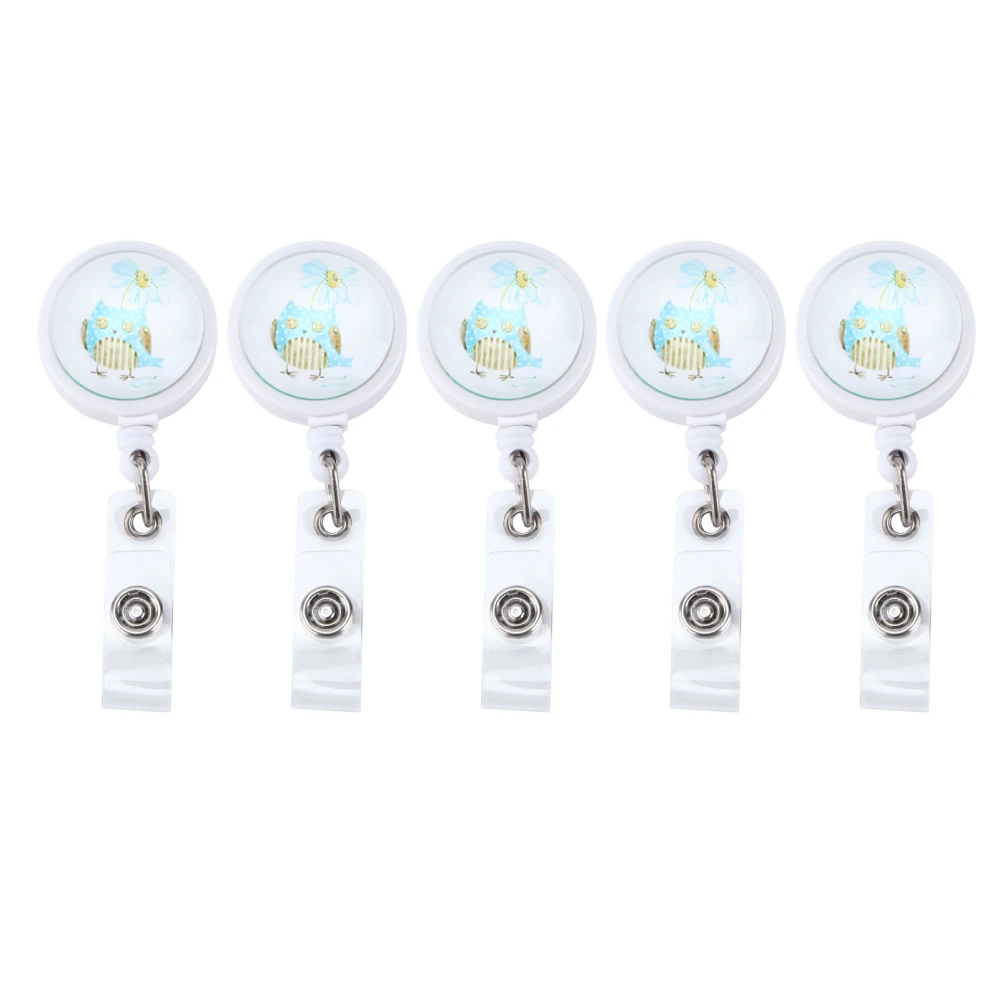 5Pcs Retractable Badge Holder Firmly Clamped Stylish Appearance Easily Use Badge Reels for Doctors Nurses StudentsPattern B