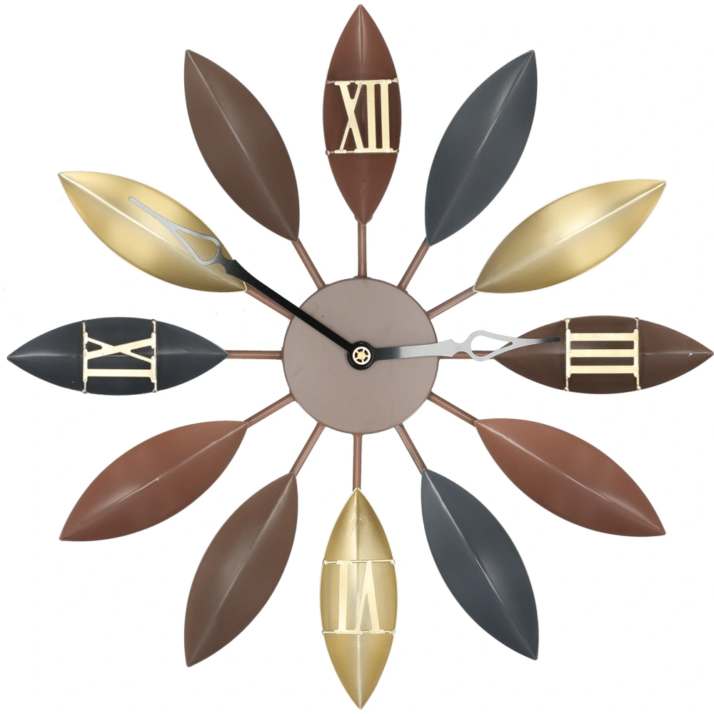 Clock European Iron Leaves Mute Long‑Term Durable Living Room Decoration for Birthday Wedding Holiday Gift