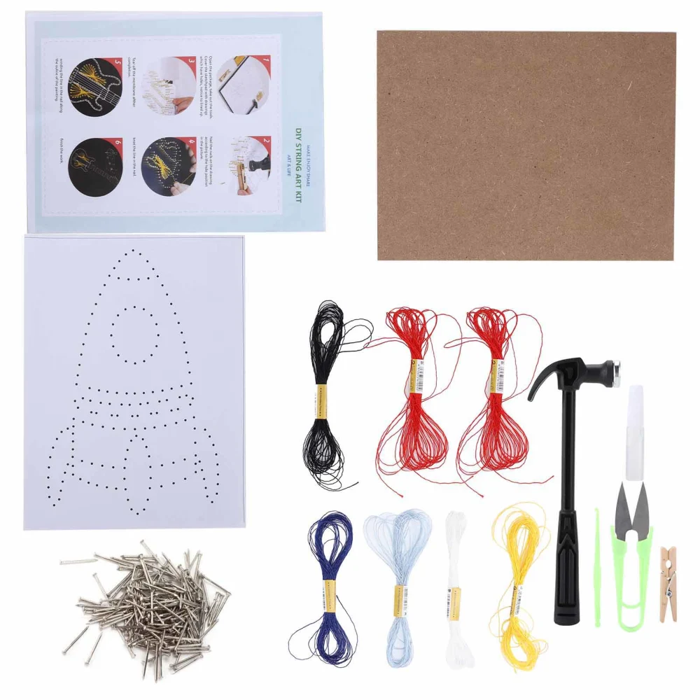 String Art Decorative Colourful DIY Nails Winding Lines Drawing Kit for Adult Kids