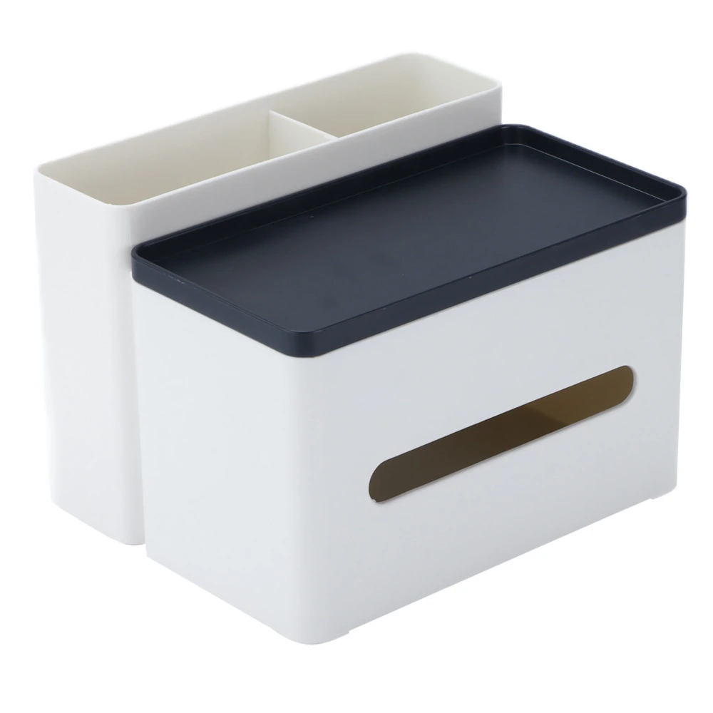 Tissue Box Grid Storage Design Arc Opening Smoother Extraction Multifunctional Plastic Modern Tissue Holder for Home