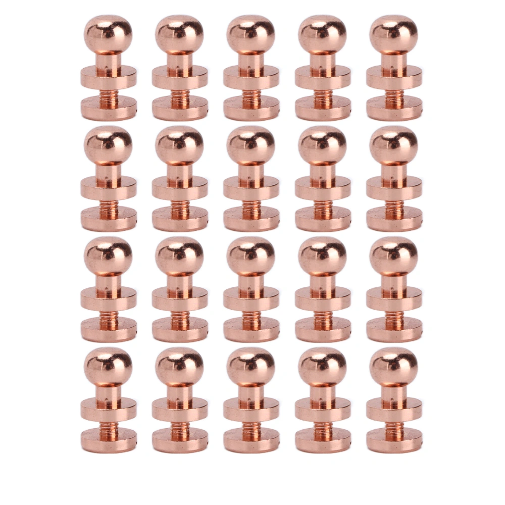 20set Brass Rivets Anti Oxidation Rose Gold Luggage Hardware Accessories for Purse Handbags ShoesLst8x7mm