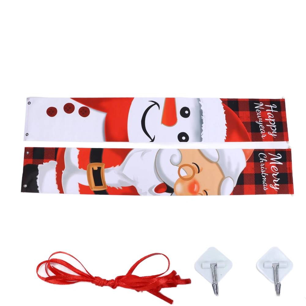 Porch Christmas Decorations Attractive Snowflake Snowman Pattern Door Decorations for HolidaySanta Snowman