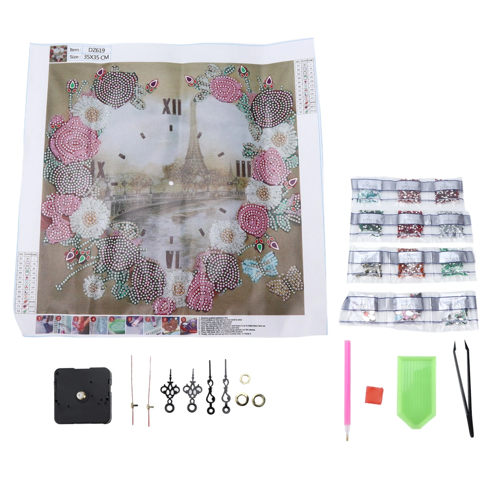 DIY Rhinestones Painting Special‑Shaped Hand‑Made Clocks Pattern Crystal Embroidery Picture Decoration Kit