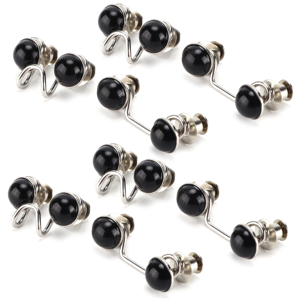 16Pcs Button Pins Reusable Sturdy Durable Detachable Card Slot Design Convenient Jean ButtonSmall Black Pearl