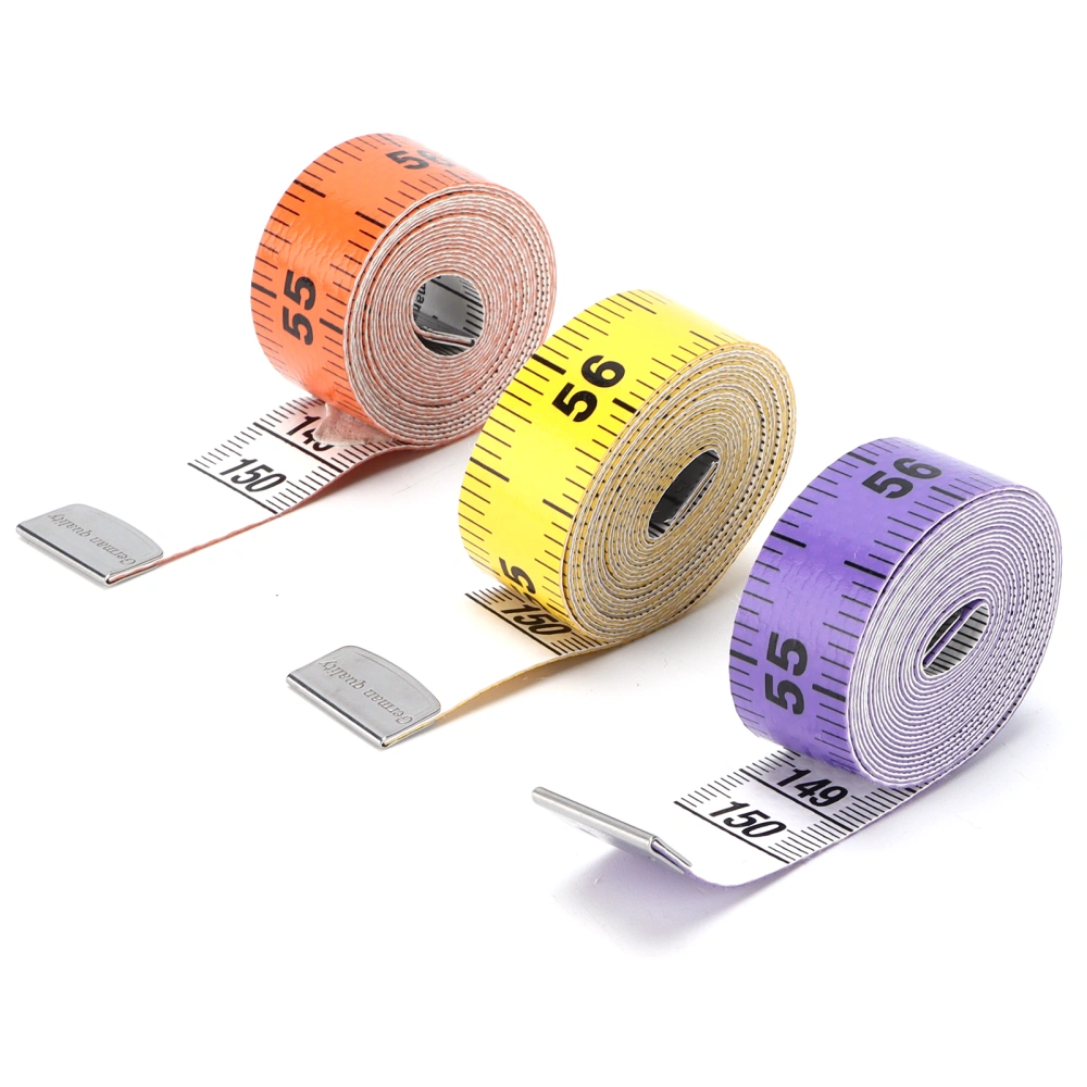 3Pcs Soft Tape Measures PVC Colored DoubleSided Rulers for Fabric Sewing Tailor Cloth Knitting