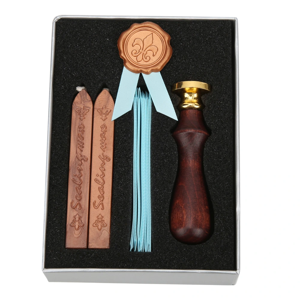 Wax Seal Vintage Wood Wide Applications Wax Stamp Kit with Exquisite Box for Sealing LetterIris