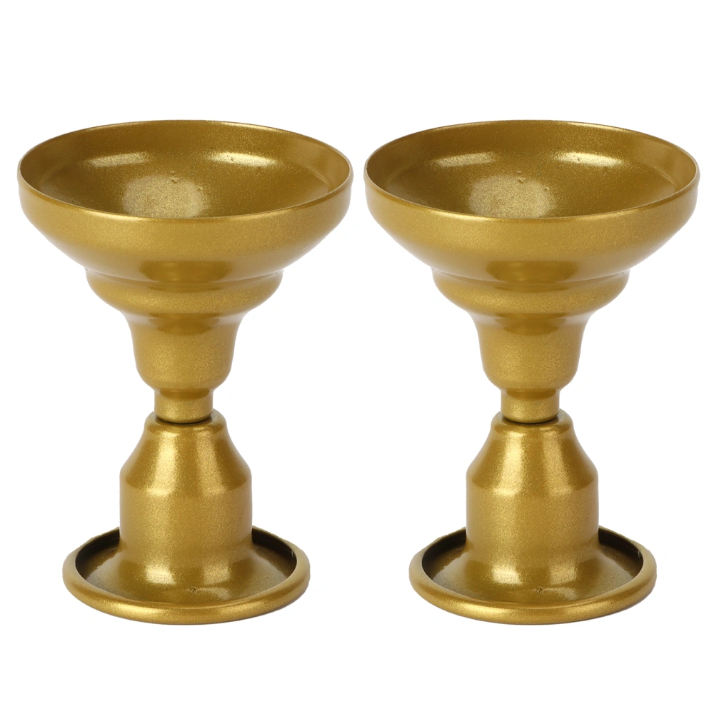 2Pcs Candle Holder EuropeanStyle Simple Retro Mini DualUse Candlestick for Desktop Decorations Gifts(Gold )