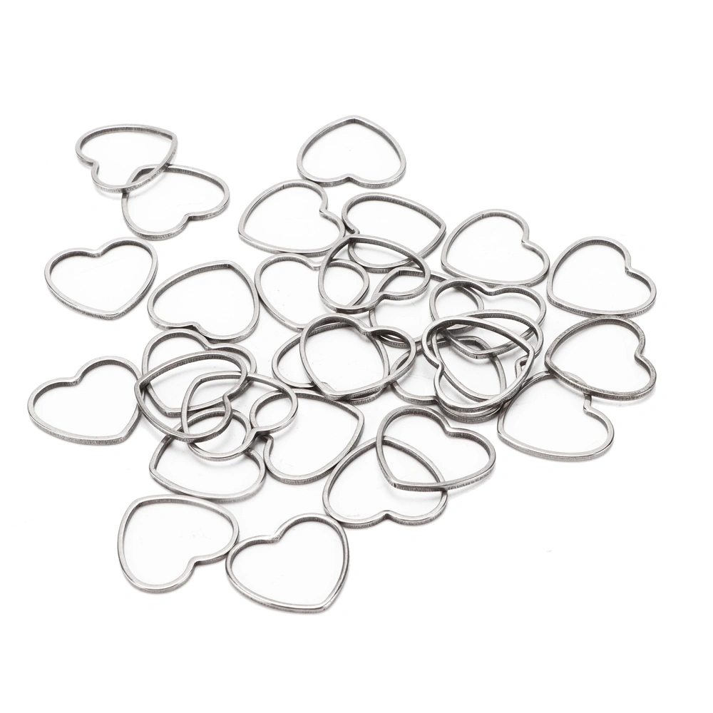 30pcs Earring Pendants DIY HeartShaped Stainless Steel Hollow Frame Pendants for Earring Necklace Bracelet Craft