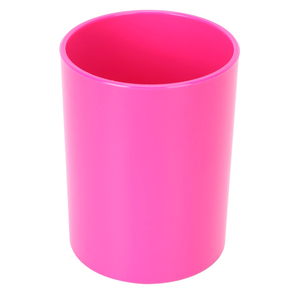 Pen Holder Round Shape Sponge Bottom Cushion Plastic Pencil Socket for Office SuppliesRed