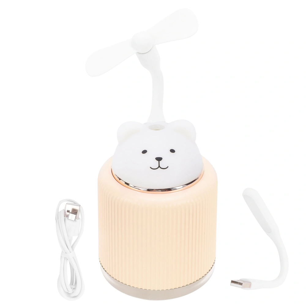 Mini Humidifiers Lovely Cartoon Style Humidifying Device with Light for Car Office BedroomYellow Bear