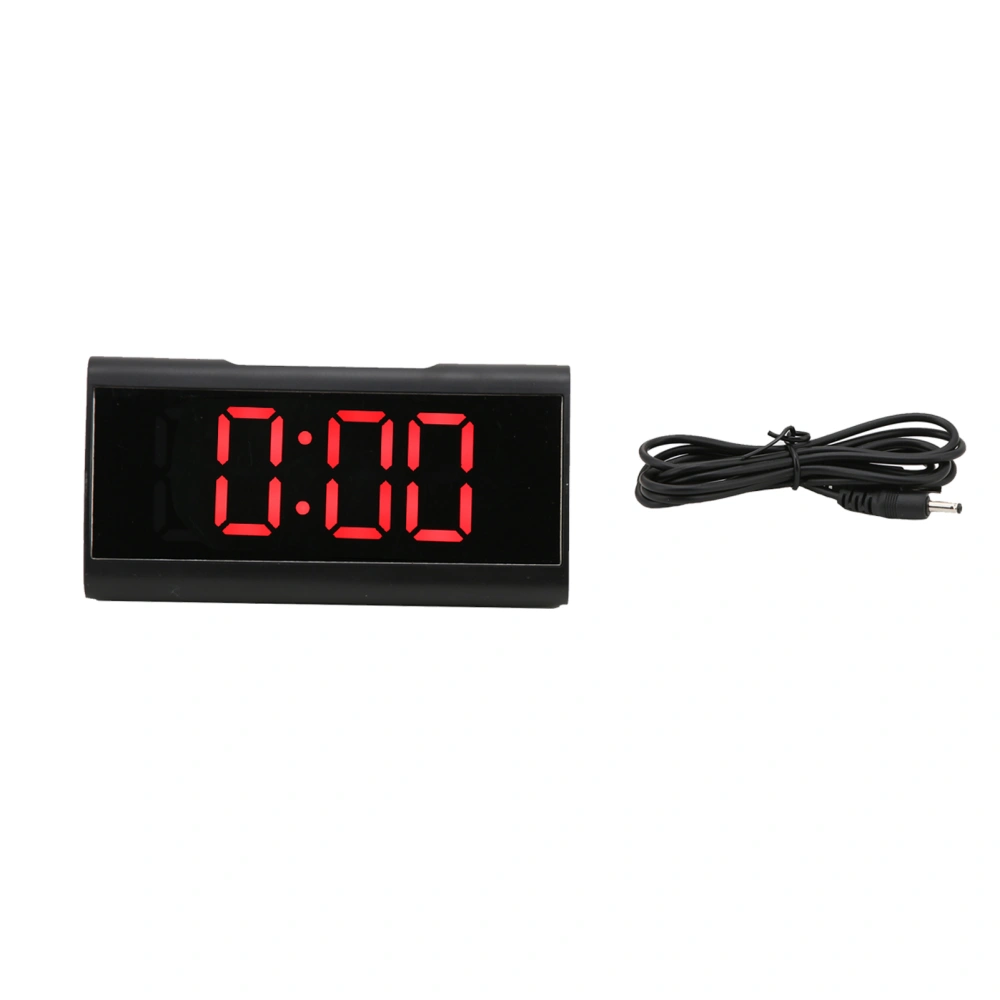 Mirror Clock LED Digital Mute Luminous Black Alarm Clock with USB Cable for Children Adults Bedroom Office Home SchoolRed