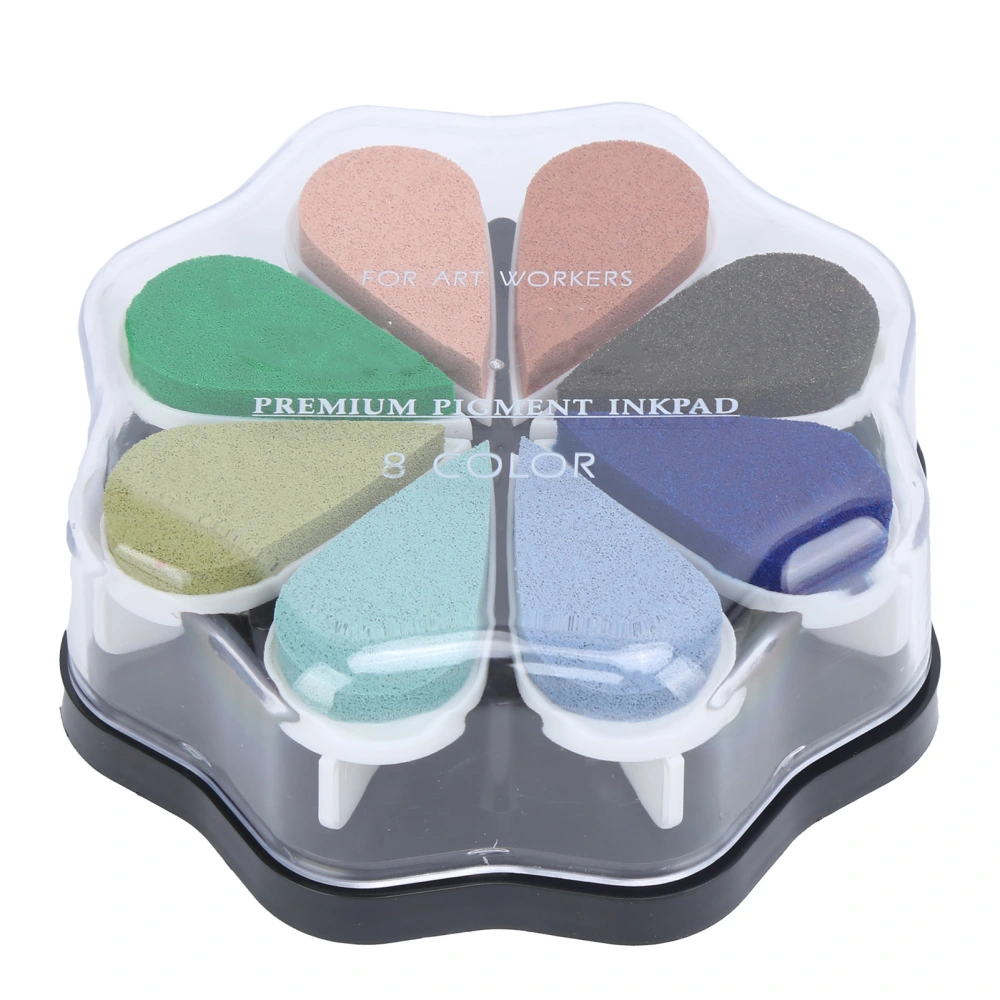 8 Colors Petal Stamp Pad WaterBased DIY Hand Stamp Printing Pad for Ordinary Paper(1023 Boardwalk )