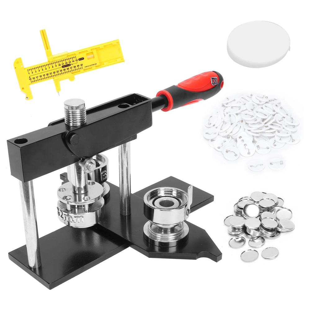 Badge Press Machine Paper Cutter Set Rotate Type Manual 32mm Button Stamping Maker Kit