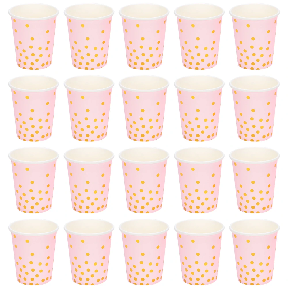 Paper Cup Minimalist Golden Dots Disposable Cups for Holiday Birthday Engagement PartyPink