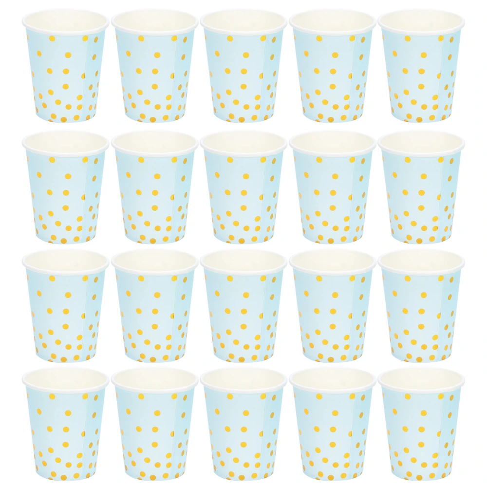 Paper Cup Minimalist Golden Dots Disposable Cups for Holiday Birthday Engagement PartyBlue