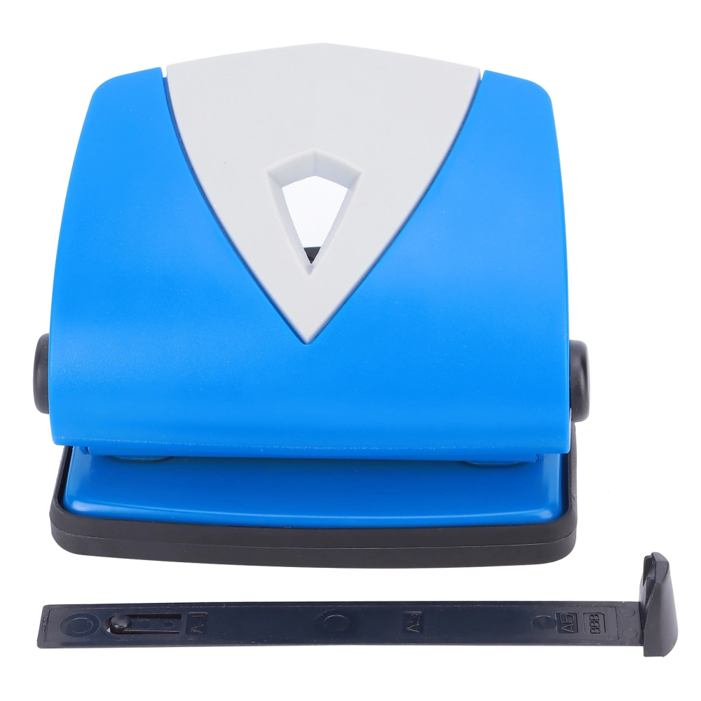 Hole Punch Small Plastic Adjustable Positioning Punching Machine for Stationery BindingBlue