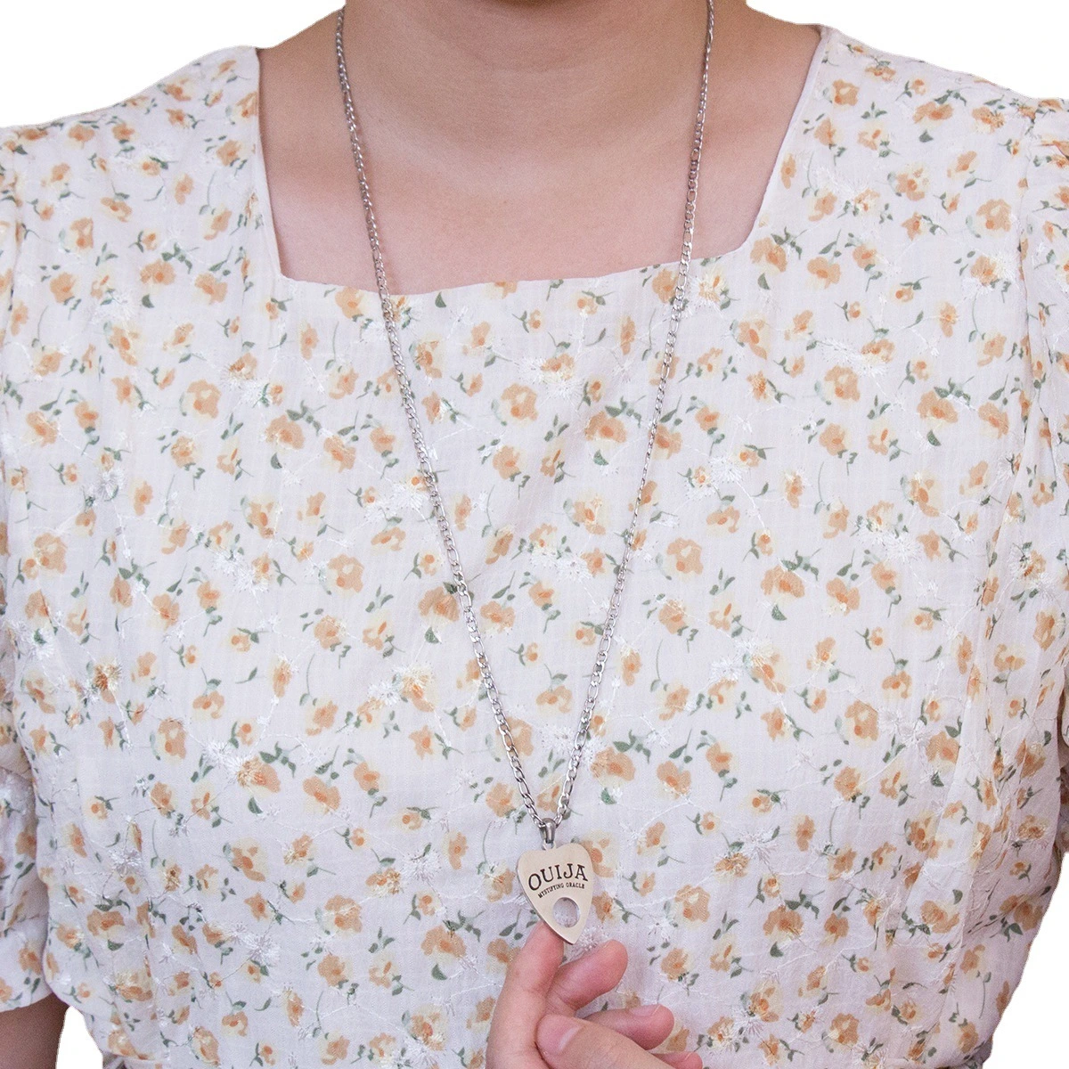 Letter Heart-shaped Wood Stainless Steel Multi-color Letters Necklace