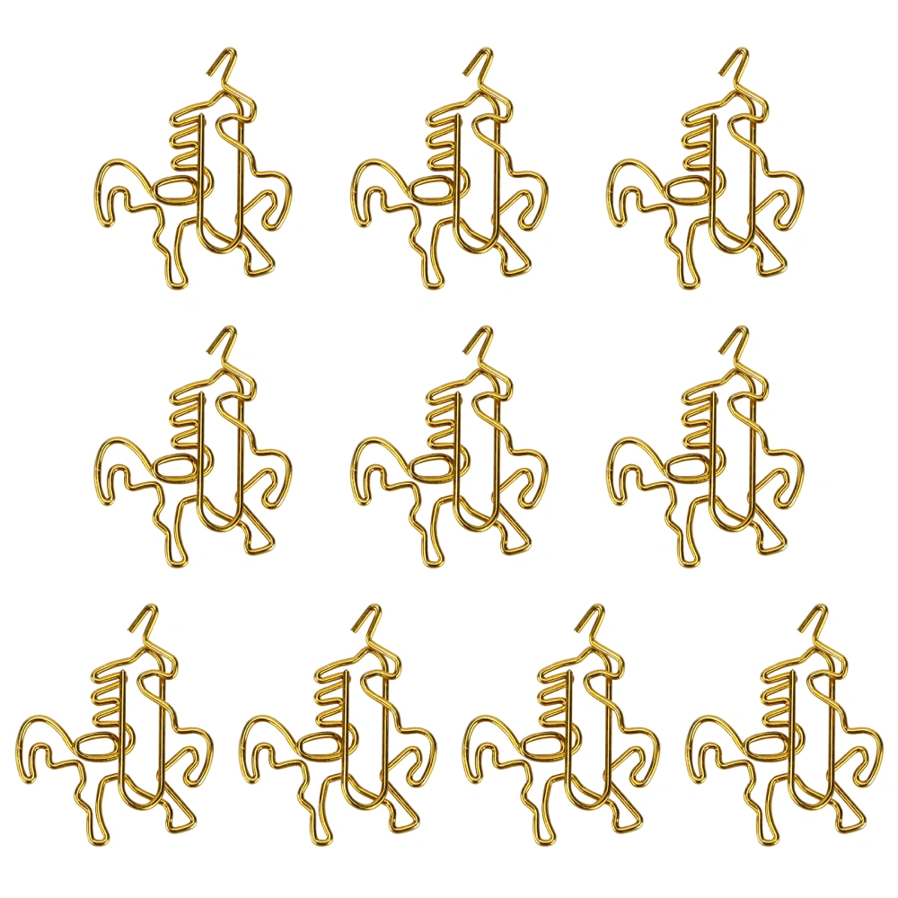 10pcs Office Paper Clips Innovative Animal Shape Golden for Bookmark Photo Holder Decoration