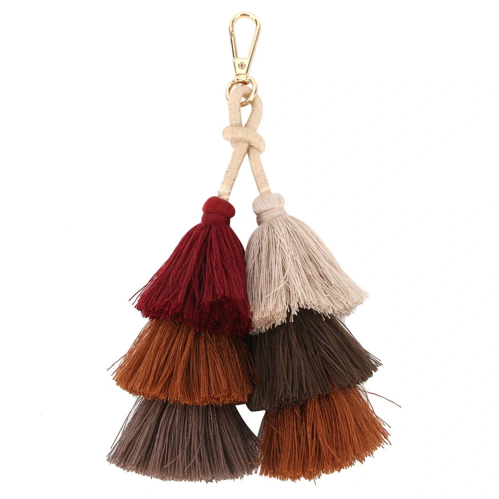 Tassel Pendant DIY Portable Fashionable Cotton Thread Pendant Material for Keychain Craft Clothes Bags Decoration GiftCoffee Series