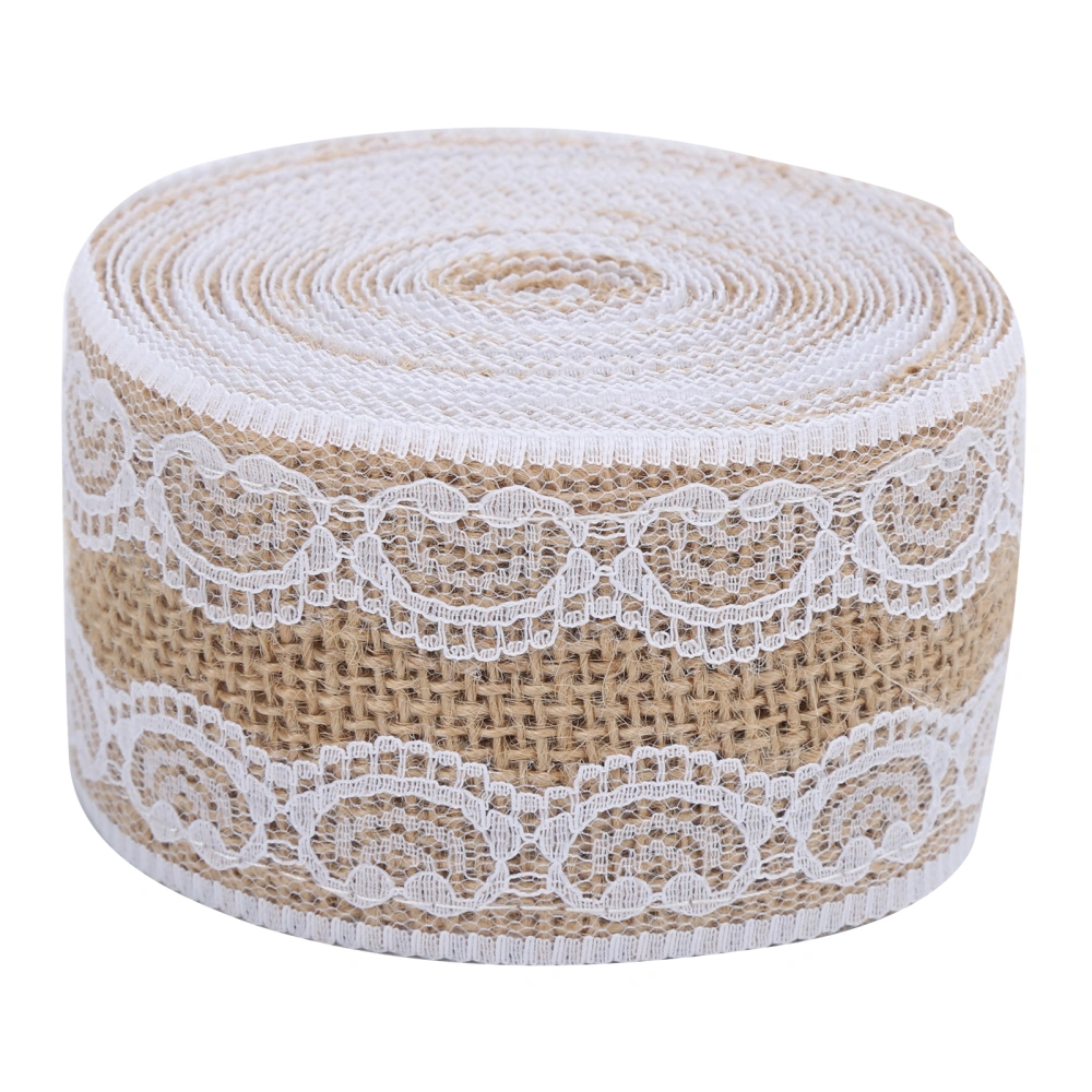 Burlap Ribbon 5.5yd DIY Diverse Styles Lace Burlap Roll for Wedding Party Gift Packaging Industrial Packaging ArtsLace On Both Sides