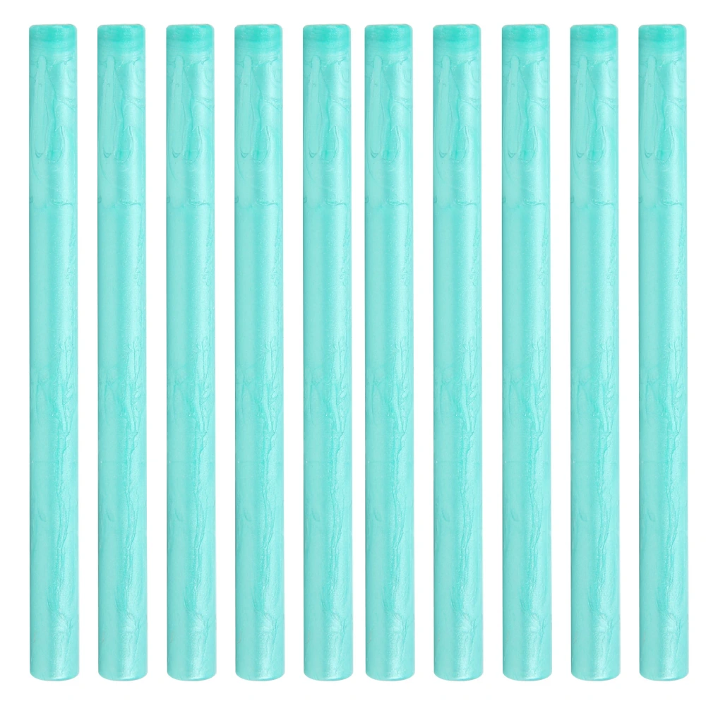 10Pcs Sealing Wax Sticks MultiColor Small Round Stamp Tools for DIY Invitations Cards Envelopes(Cyan )