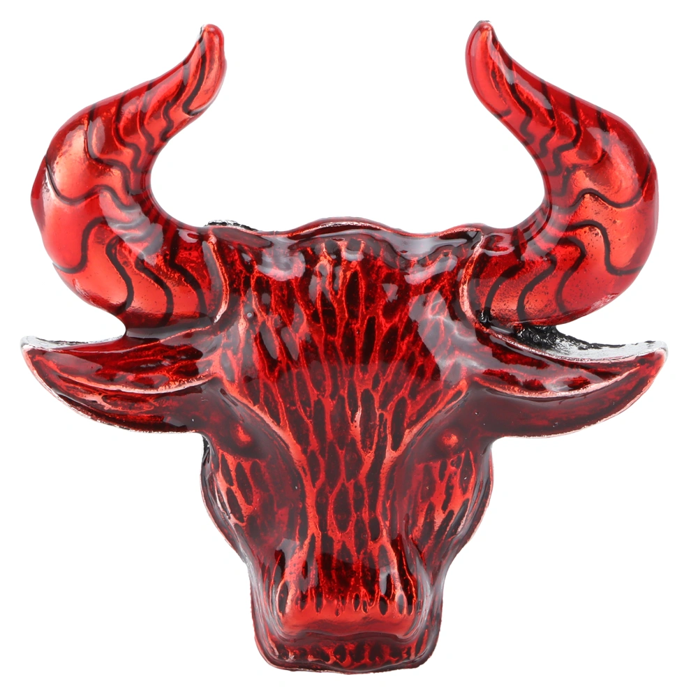 Cattle OX Head Brooch Lapel Pin Animal Cow Horn Unisex Brooches Jewelry AccessoriesRed