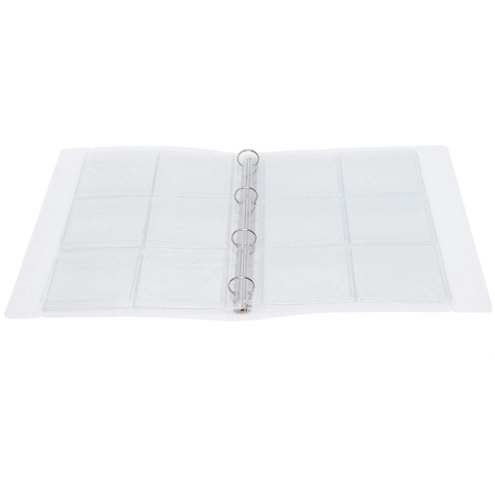 Transparent Binder Photo Organizer Badge Storage Book Perforated Ring Collection Folder 6 Pages(Shell 6 Hole Inner Page )