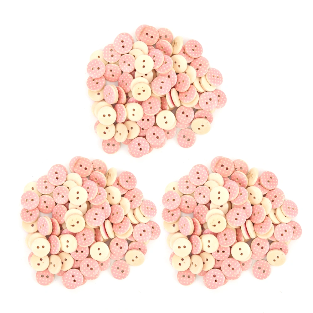 300Pcs Wooden Buttons Painted DIY Natural Non‑Toxic Craft Buttons for Crafting Knitting Crochet Scrapbooking Sewing