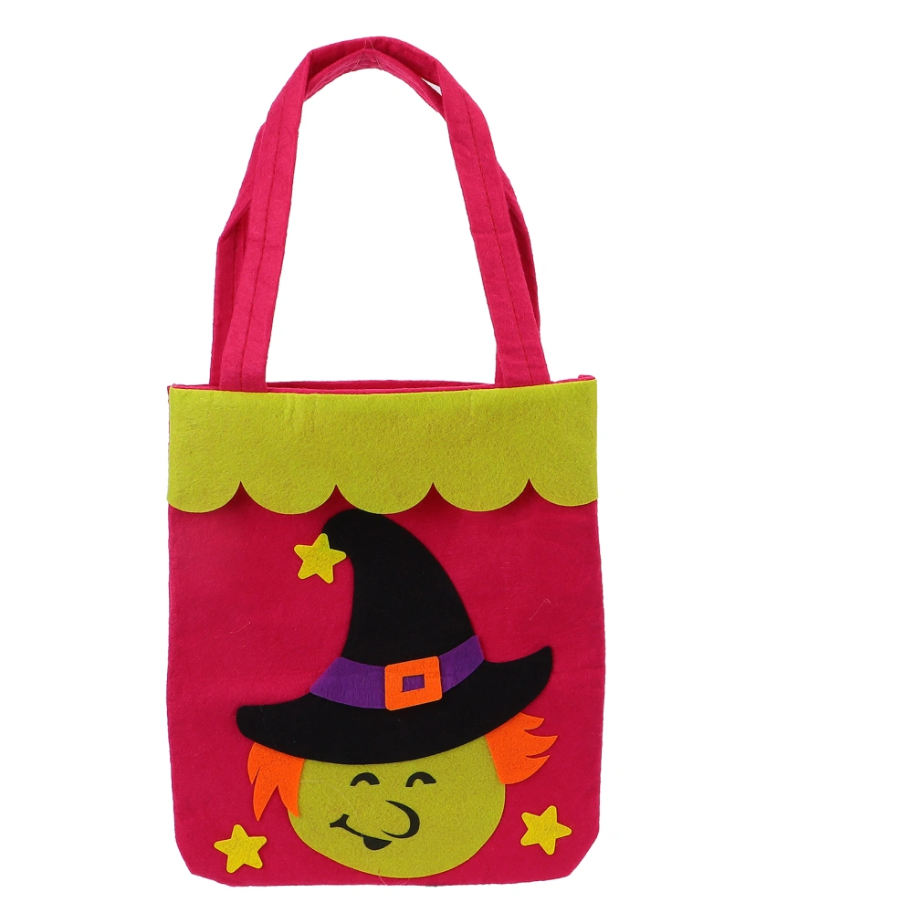 Halloween Tote Bag NonWoven Fabric Trick Or Treat Home Party Decoration Storage Prop Handbag(Witch )