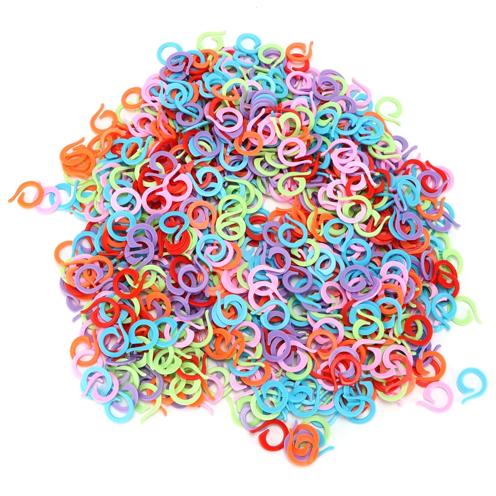 1000Pcs Stitch Marker Plastic Colorful Durable Knit Counting Split Ring for Knitting DIY CraftLarge