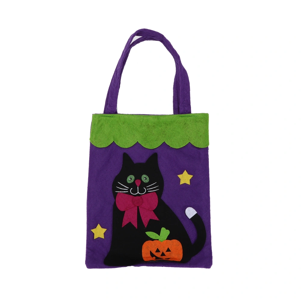 Halloween Tote Bag Reusable Handbag with Handles for Thanksgiving Party Daily SuppliesBlack Cat