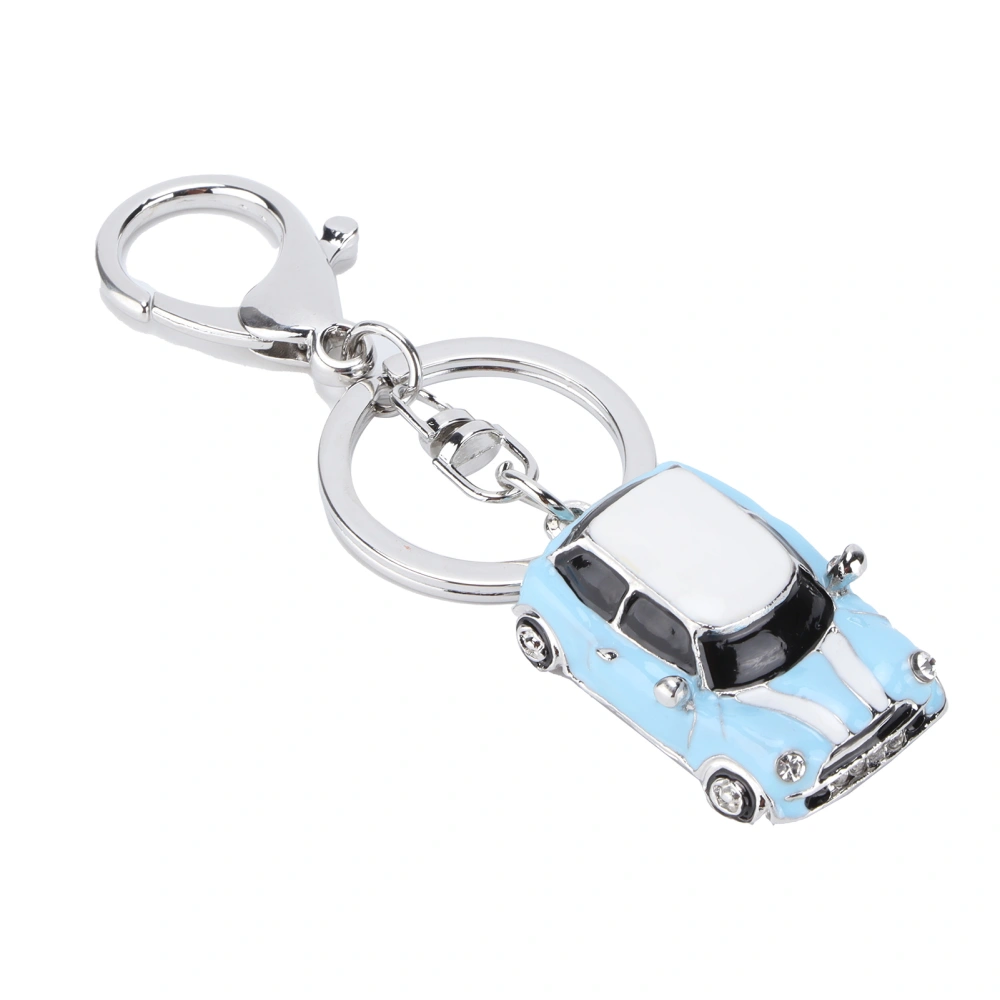 Keychain Pendants Mini Metal Decorative Cute Car‑Shaped Key Rings for Gift Fashion Hand Bag Backpack DecorationLake Blue