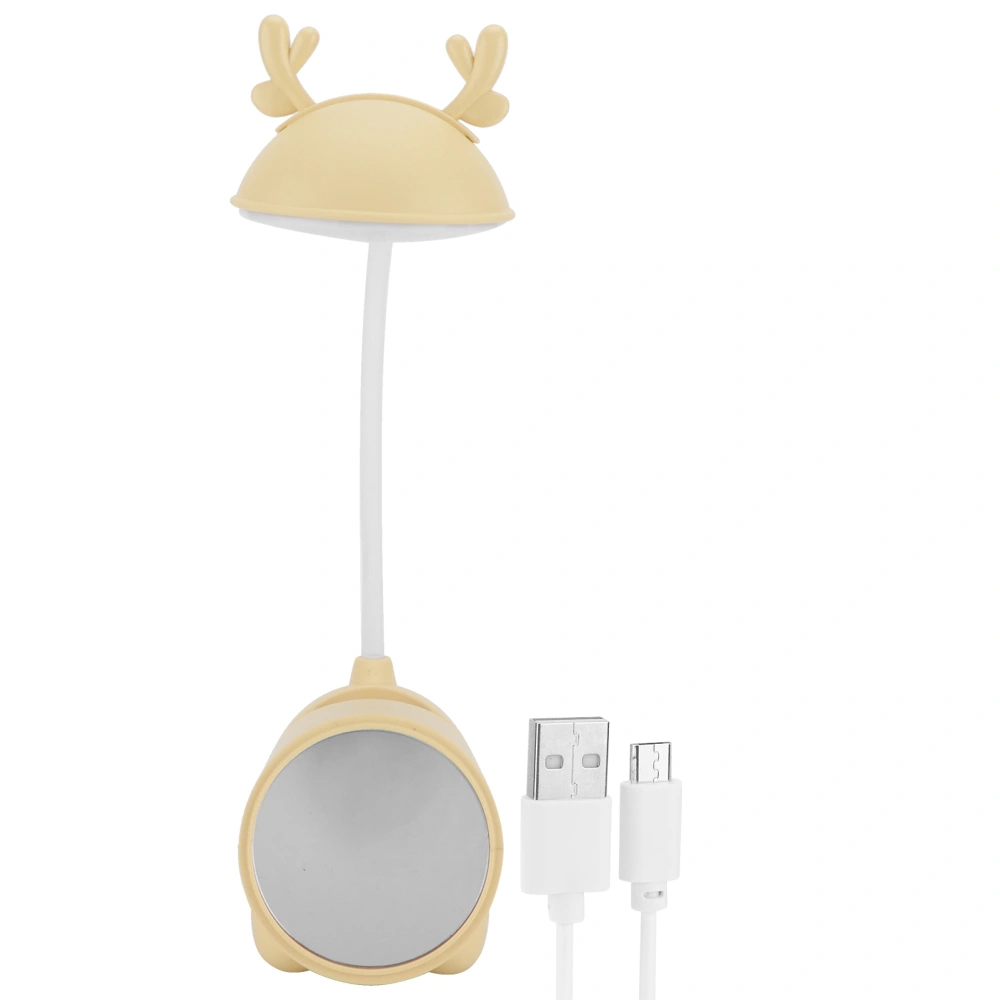 LED Lamp Eye Protection Cute Cartoon Deer Table Light for Student Bedroom Folding Reading Mobile Phone HolderYellow