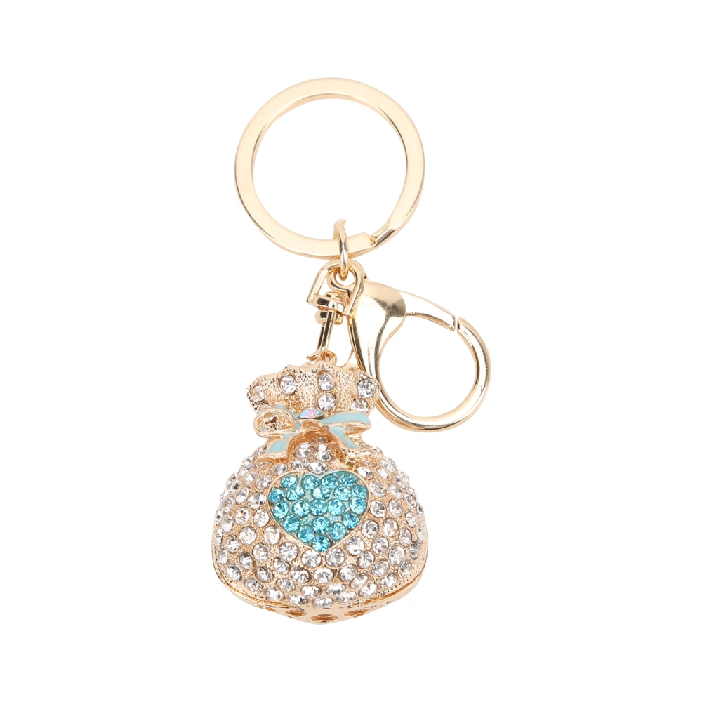 Stylish Rhinestone Key Chains Alloy Pendant Keychain Decorative Key Pendant for Women MenBlue