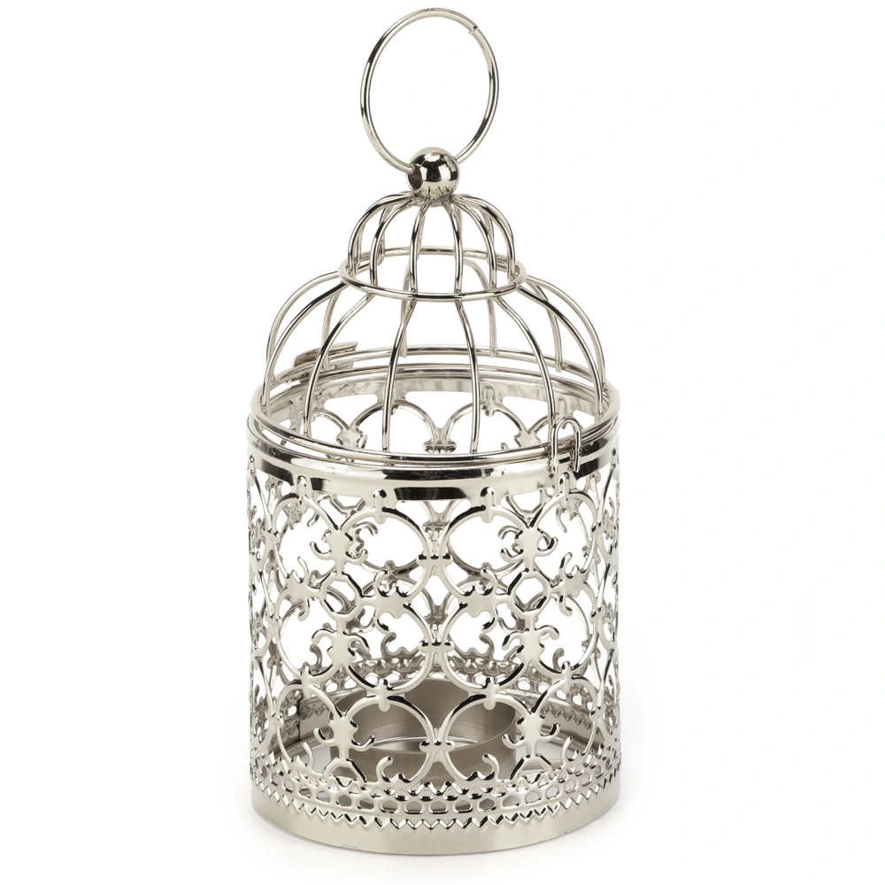 Candle Holder Vintage Birdcage Candlestick Decorations for Gift Home Events WeddingsSilver