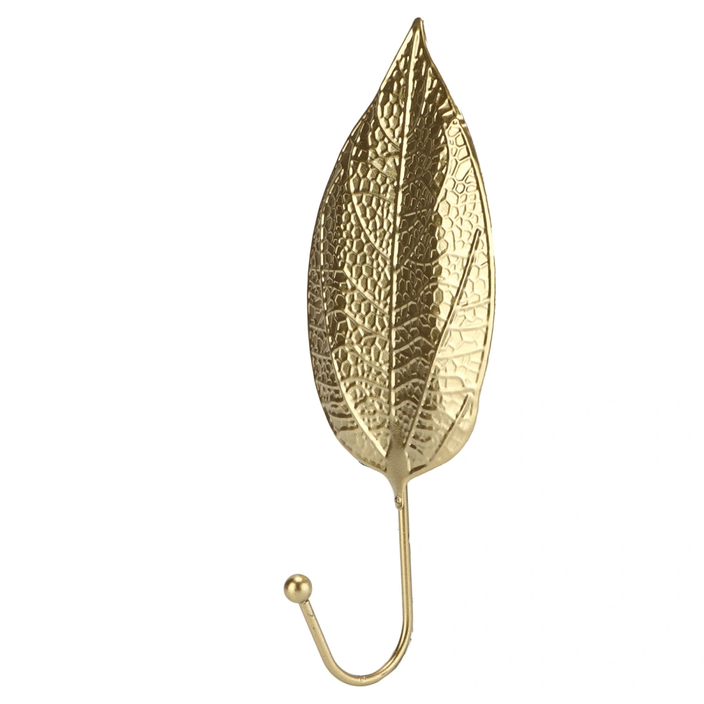 Metal Hook Creative Mini Hanger Golden LeafShaped Functional Stylish Convenient for Closet Door(7.8x18.9x4.5cm )