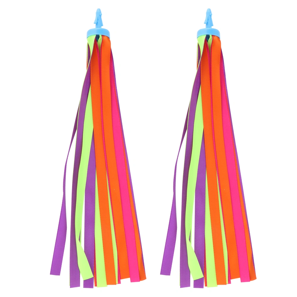 2pcs Ribbon Streamers Decorative Colorful Cloth Tassels for Boys Girls Scooter Bicycle Handlebar2