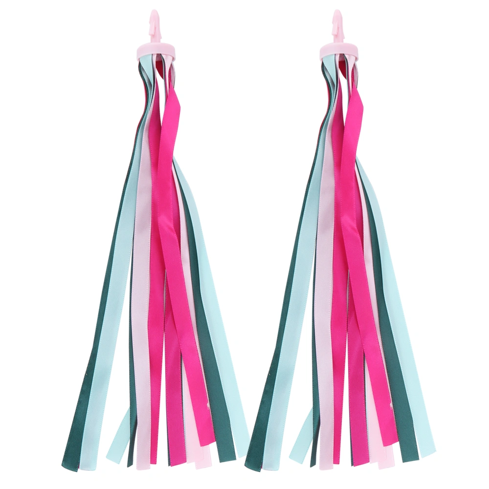 2pcs Ribbon Streamers Decorative Colorful Cloth Tassels for Boys Girls Scooter Bicycle Handlebar1