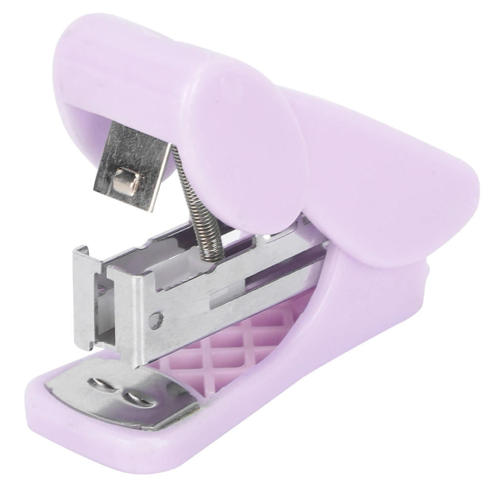 Mini Stapler Small Paper Binding Machine Mini Book Sewer with Nail Puller Office StationeryLight Purple