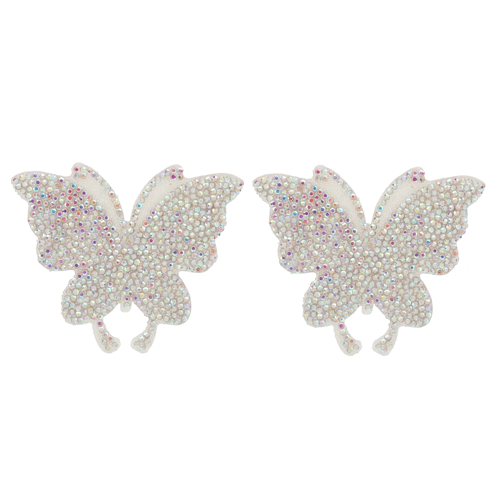 Crystal Butterfly Sticker Shiny Adhesive Hot Rhinestone for Decoration Clothing Automobile ComputerAB Color