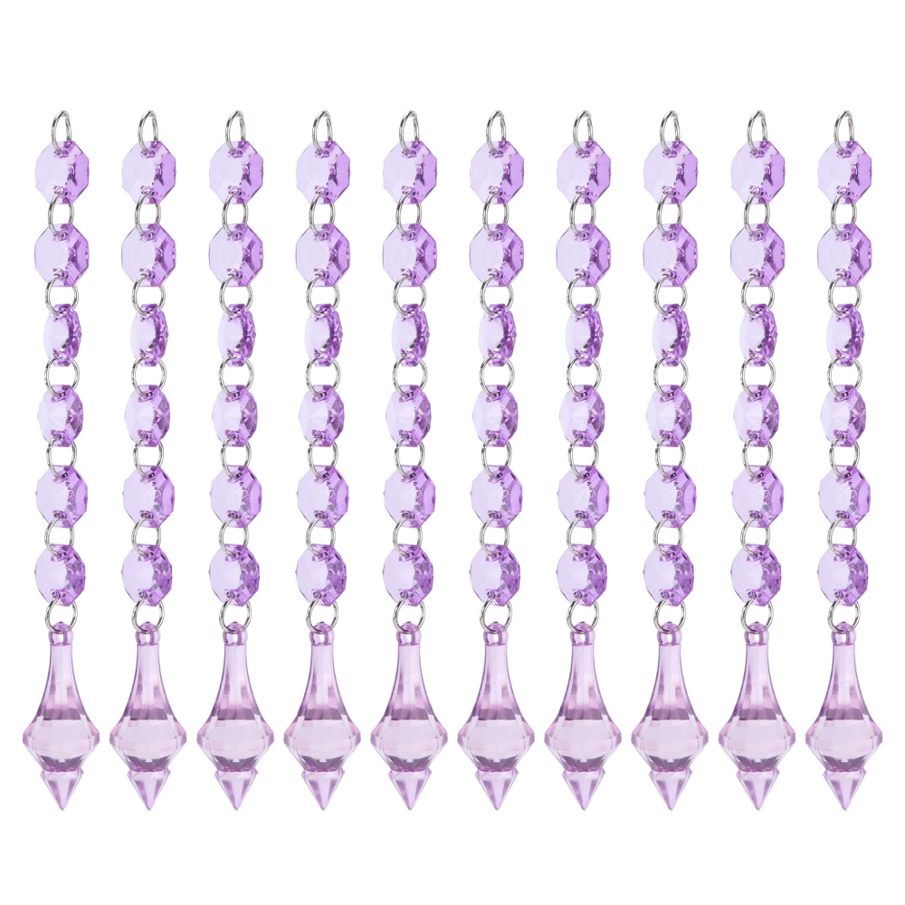 10PCS Acrylic Pendant 15cm Lighting Decoration for Chandeliers Shots Window Christmas TreePurple