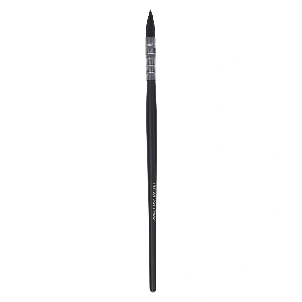 Nylon Wool Watercolor Brush Round Detail HandMade Hair Pencil for Painting Writing(Black 3#)