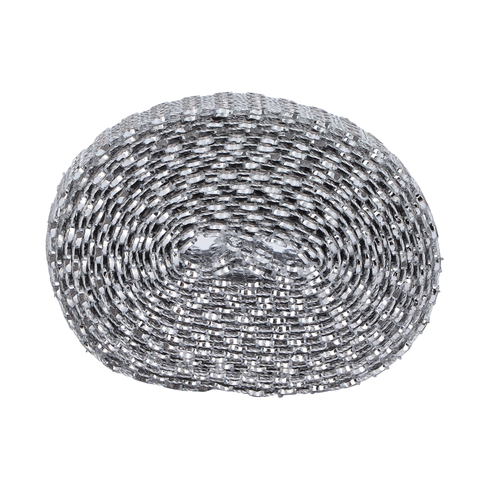 Plastic Rhinestones 4 Rows Mesh Clothing Shoes Bags Decoration Ribbon with Adhesive